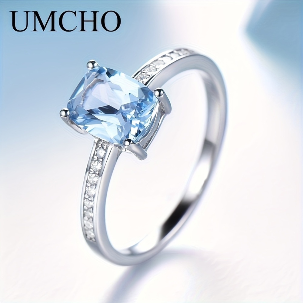 925 Sterling Silver Sky Blue Topaz Solitaire Ring